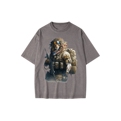 lion-warrior_-unique-hybrid-character-with-backpack-and-gun - Front