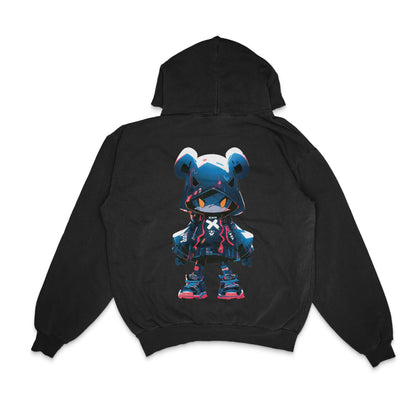 whimsical-black-hooded-jacket-cartoon-character - Back