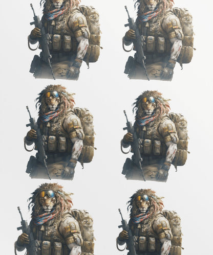 lion-warrior_-unique-hybrid-character-with-backpack-and-gun - Image 1