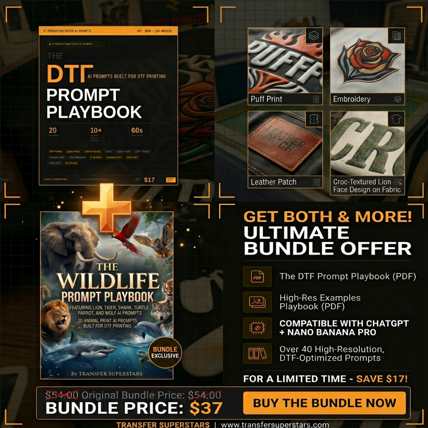 DTF Prompt Playbook and Wildlife Bundle